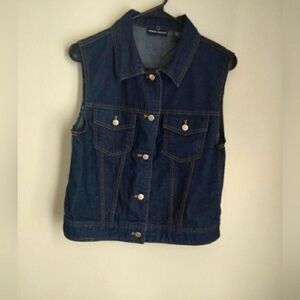 Valerie Stevens Vest Women Small Blue Denim Layering Rodeo Western Y2K Academia